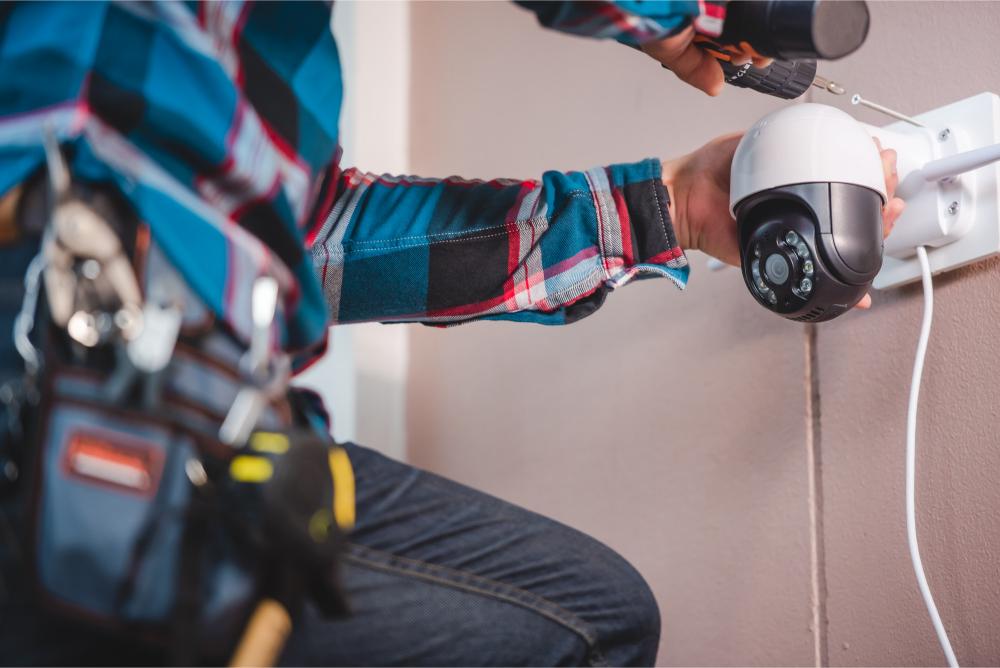 Caméras de surveillance et antenne parabolique